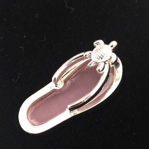 Beachy Flip Flop & Sea Turtle Necklace Charm